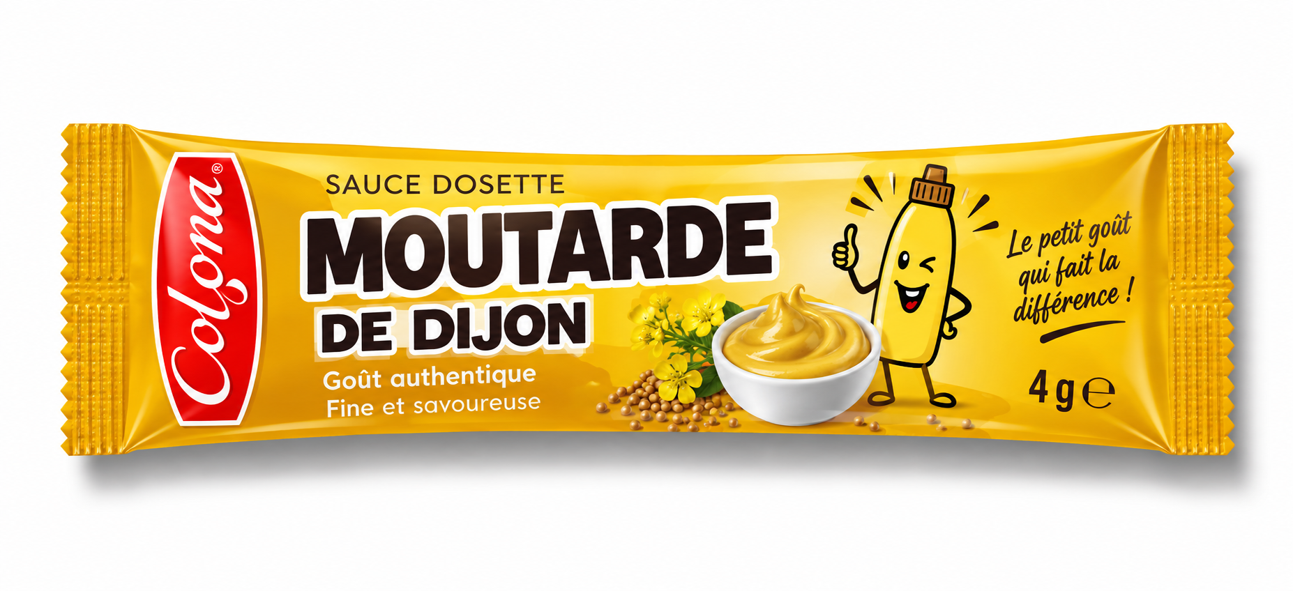 MOUTARDE Colona dosettes Moutarde 4 gr 1000 PS – Image 1