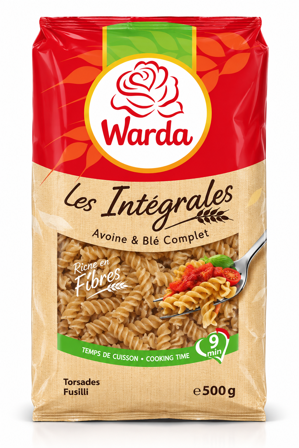 Whole grain fusilli Fusilli Intégrale Warda - 500 g – Image 1
