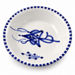 Tebsi Tunisien en Céramique - Motif Poisson Bleu
