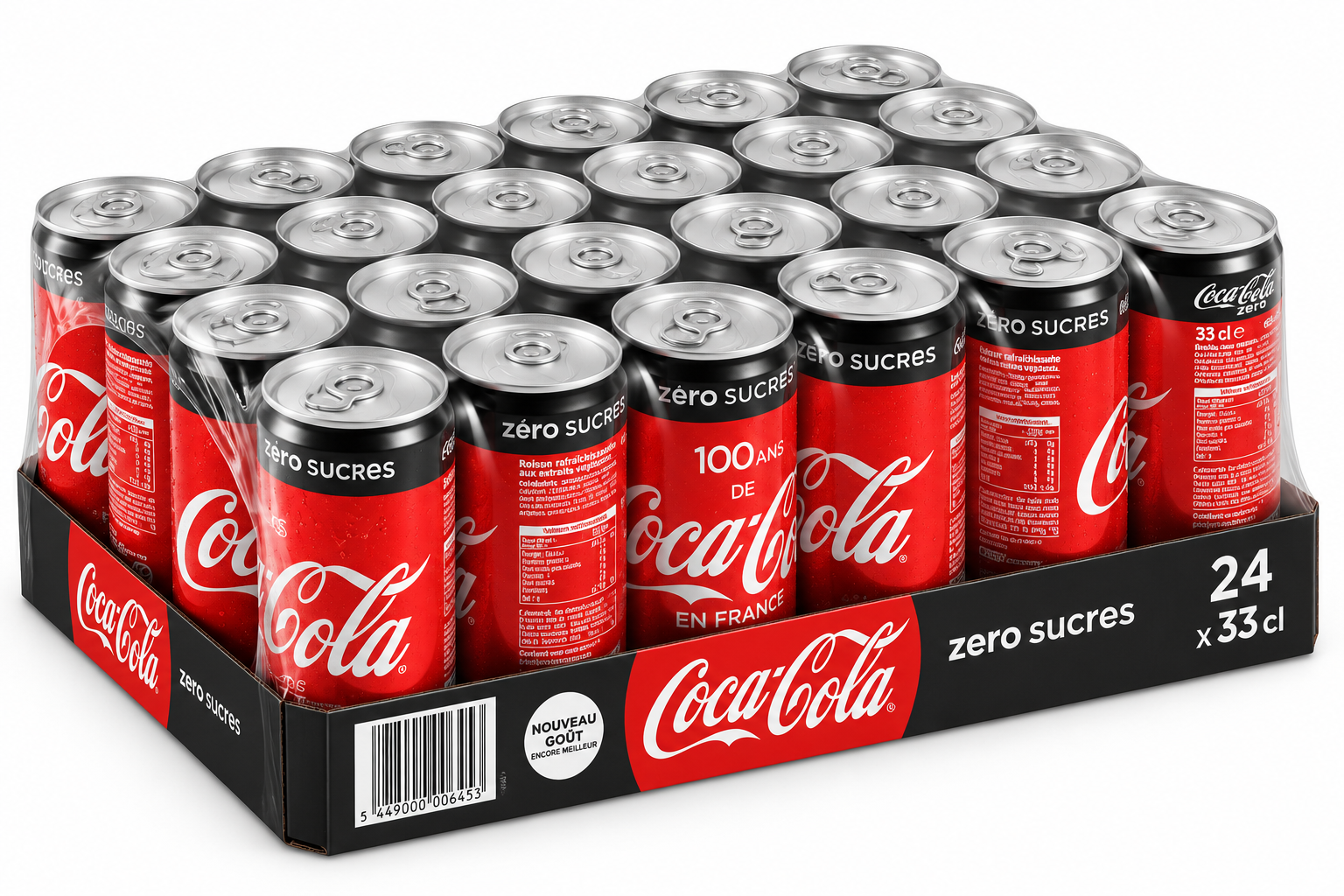 coca024 Coca-Cola Zéro 33 cl – Lot de 24 canettes – Image 1