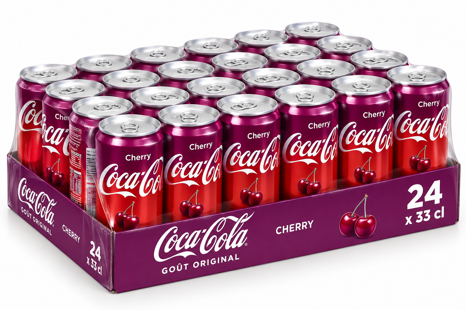 cococherry Coca-Cola Cherry 33 cl - Lot de 24 canettes – Image 1