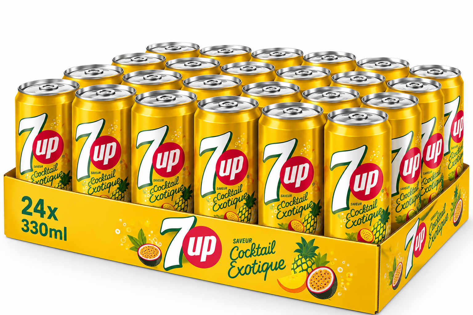 7UP Exotique 33 cl 7UP Exotique 33 cl – Lot de 24 canettes – Image 1